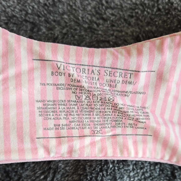 Pink Striped Bra - Picture 2 of 3